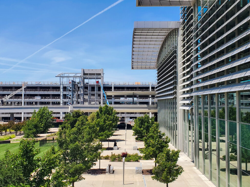 Terminal B parking garage under construction