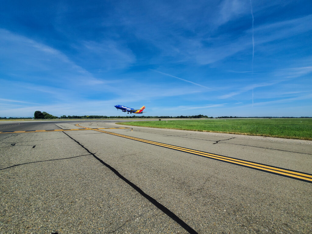 Plane taking off at SMF